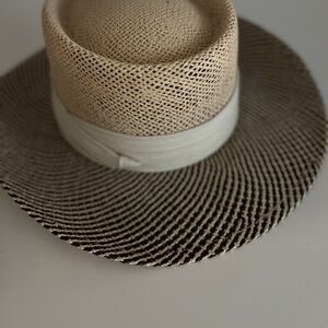Stylish Tan and Black Straw Hat